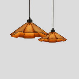 Origami Cone Pendant Light – Decorative Lighting Wood Shade Kitchen Island Dining Room Ceiling