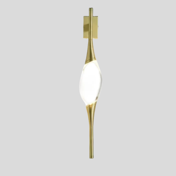 Zephren Spindle Wall Sconce – Modern Brass Glass Decorative Lighting Bedroom Living Room