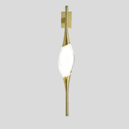 Zephren Spindle Wall Sconce – Modern Brass Glass Decorative Lighting Bedroom Living Room