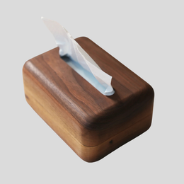 Havren Wood Tissue Box – Walnut Solid Wood Rectangular Tissue Holder Magnetic Lid Minimalist Bathroom Bedroom