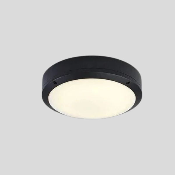 Obsido Flush Mount Ceiling Light – Modern Black Round LED Bathroom Kitchen Hallway Lighting Fixture
