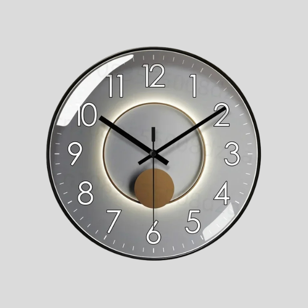 Orbane Illuminated Wall Clock – Modern Large Round Decorative Living Room Bedroom Silent Backlit