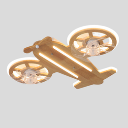 Aerovex Airplane Ceiling Fan Light – Wood Propeller Kids Room Nursery Decorative Lighting Fixture