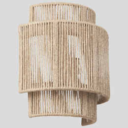 Riven Cord Wall Sconce – Natural Jute Rope Textured Boho Farmhouse Decorative Lighting Fixture