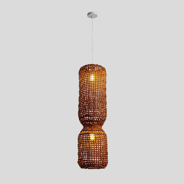 Bayana Woven Pendant Light – Rattan Handwoven Boho Decorative Lighting Dining Room Kitchen Island