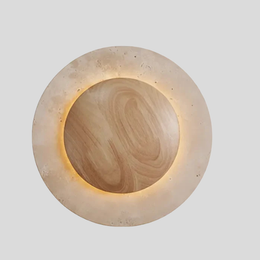 Orbica Travertine Wall Sconce – LED Modern Decorative Lighting Living Room Bedroom Natural Stone
