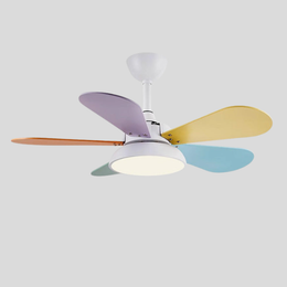 Paletto Multicolor Ceiling Fan – LED Light Kids Bedroom Playroom Modern Remote Control Quiet