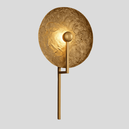 Solvera Disc Wall Sconce – Gold Brass Modern Decorative Lighting Living Room Bedroom Luxury Metal Fixture