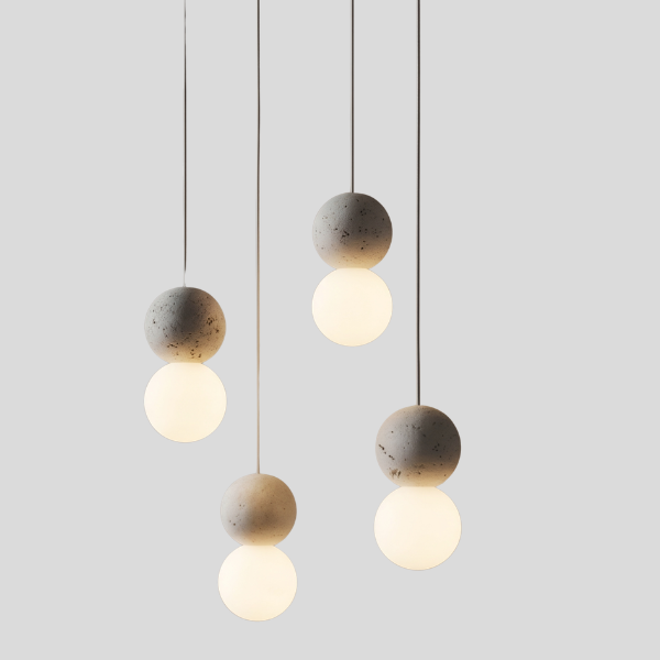 Gravito Sphere Pendant Light – Modern Terrazzo Globe Hanging Lamp Dining Room Kitchen Island Decorative Lighting