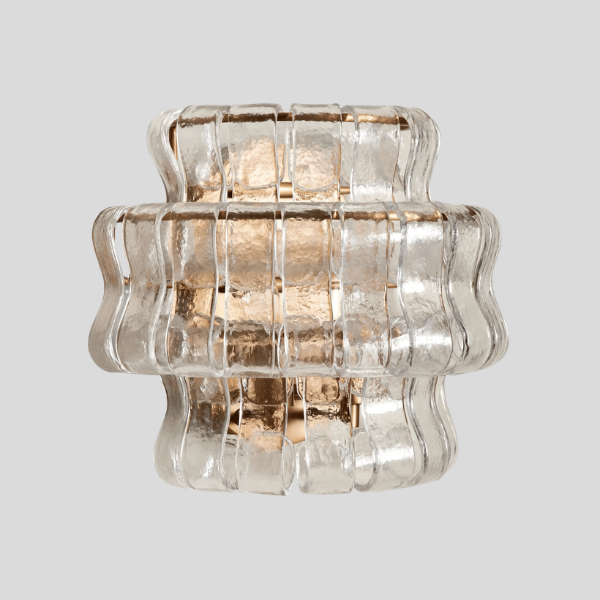 Ondulara Wave Wall Sconce – Textured Glass Decorative Lighting Bedroom Living Room Modern