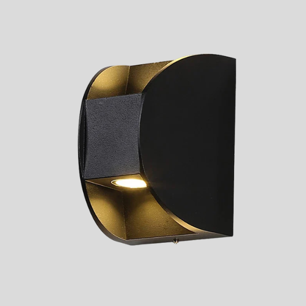 Vexlar Curve Wall Sconce – LED Outdoor Waterproof Modern Black Metal Decorative Lighting Fixture