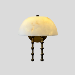 Alabren Dome Wall Sconce – Alabaster Glass Wall Lamp Vintage Brass Bedroom Living Room Decorative Lighting