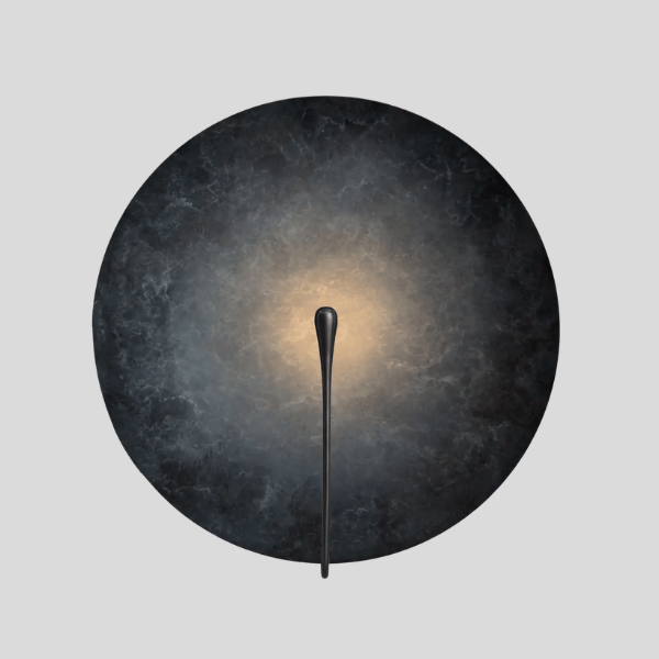 Eclipsen Disc Wall Sconce – LED Modern Decorative Lighting Black Round Textured Living Room Bedroom