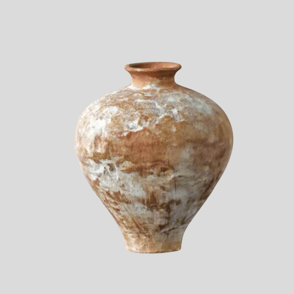 Terrano Ceramic Vase – Rustic Distressed Decorative Table Centerpiece Living Room Bedroom Entryway