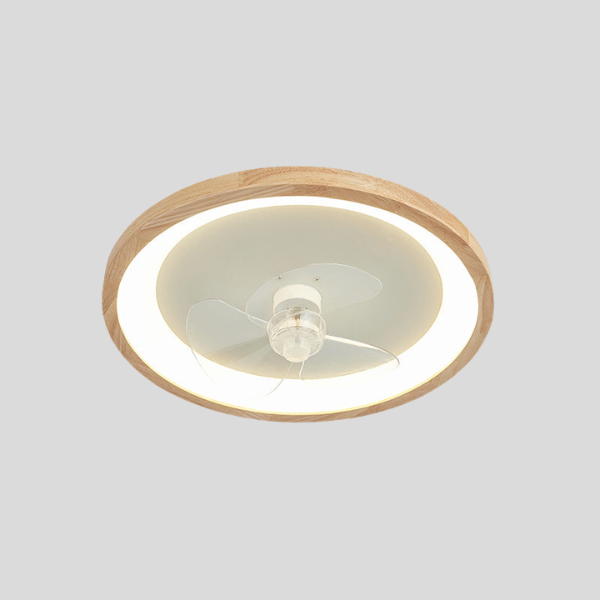 Rimwood Flow Ceiling Fan Light – LED Modern Wood Flush Mount Bedroom Living Room Decorative Lighting