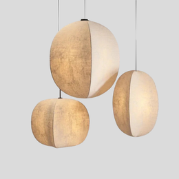 Kumo Linen Lantern Pendant Light – Modern Fabric Pendant Lighting Dining Room Living Room Decorative