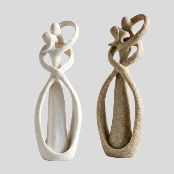 Entwine Embrace Sculpture – Abstract Couple Figurine Modern Home Decor Living Room Bedroom Mantel