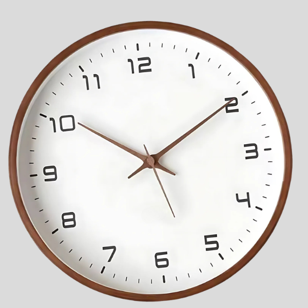 Copperlyn Round Wall Clock – Modern Minimalist Rose Gold Metal Frame White Face Silent Sweep