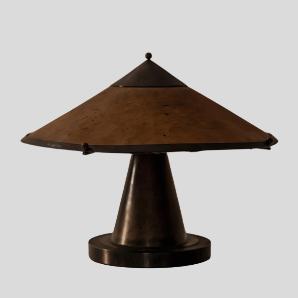 Koval Pavilion Table Lamp – Rustic Metal Cone Shade Decorative Lighting Living Room Bedroom Desk