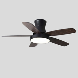 Valtero Flush Mount Ceiling Fan – LED Integrated Light Modern Low Profile Bedroom Living Room
