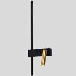 Kallisto Dual Wall Sconce – Modern Black Gold LED Reading Light Bedroom Bedside USB Charging