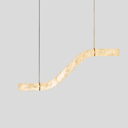 Curvex Wave Pendant Light – Modern LED Marble Effect Curved Hanging Dining Room Ceiling Decorative Lighting