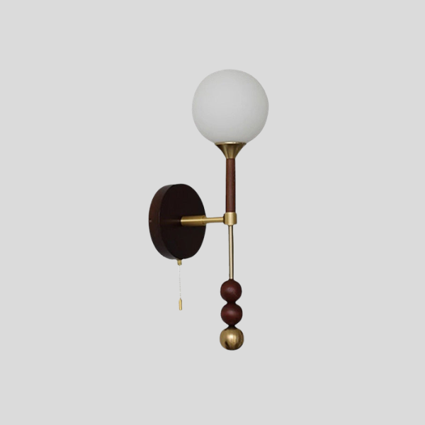 Vespero Globe Wall Sconce – Mid Century Modern Brass Glass Decorative Lighting Bedroom Living Room