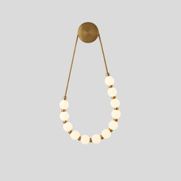 Perlan Beaded Wall Sconce – Modern Brass Gold Glass Globe Decorative Lighting Bedroom Living Room