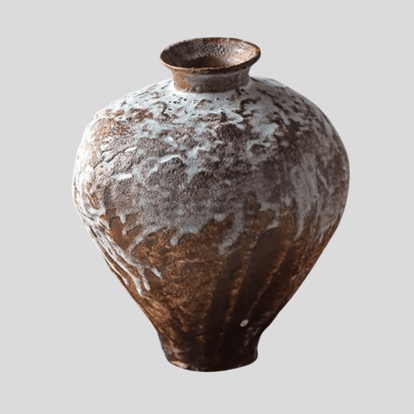 Kishan Ceramic Vase – Rustic Decorative Table Living Room Handcrafted Distressed Finish Home Decor