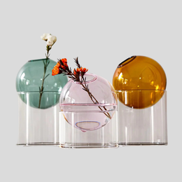 Orbisol Glass Vase Set – Modern Decorative Living Room Table Floating Sphere Flower Vases