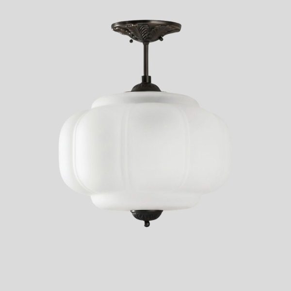 Nimbra Cloud Semi-Flush Ceiling Light – White Glass Pendant Decorative Lighting Fixture Kitchen Bedroom