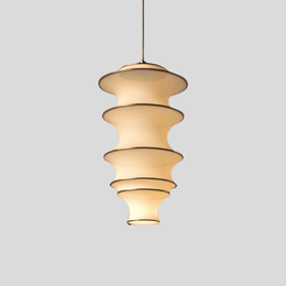 Stratum Pendant Light – Modern Tiered Fabric Hanging Ceiling Lamp Dining Room Bedroom Decorative Lighting