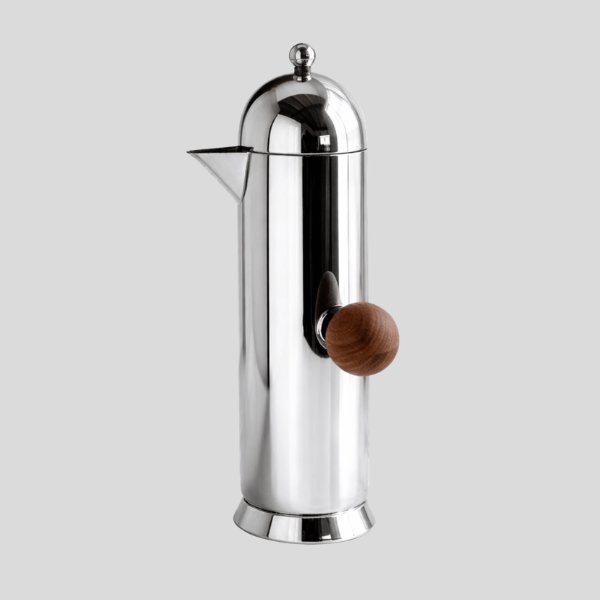 Velluto Stainless French Press – Premium Coffee Maker Polished Chrome Walnut Wood Handle Kitchen