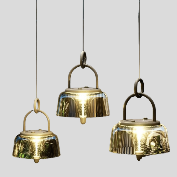Caldwell Loop Pendant Light – Glass Dome Decorative Lighting Outdoor Patio Dining Kitchen Island