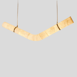 Curvalo Arc Pendant Light – Modern Marble Curved Suspended Dining Room Decorative Lighting Fixture