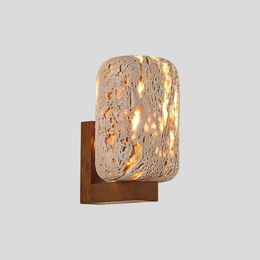 Terrava Stone Wall Sconce – Textured Natural Stone Decorative Lighting Bronze Modern Living Room Bedroom