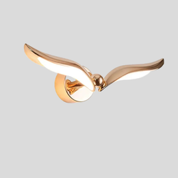 Aldaris Seagull Wall Sconce – Rose Gold Metal Bird Decorative Lighting Living Room Bedroom Entryway