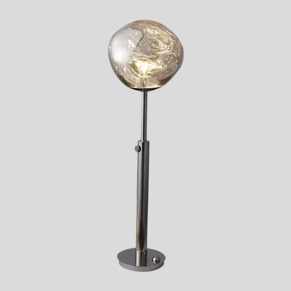 Orben Glass Floor Lamp – Modern Living Room Standing Light Adjustable Chrome Bedroom Decorative Lighting