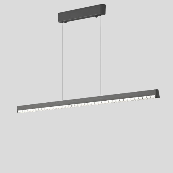 Stratum Linear Pendant Light – LED Modern Dining Room Kitchen Island Ceiling Lighting Fixture Black