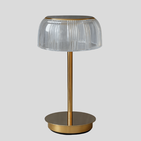 Stratum Glass Table Lamp – LED Rechargeable Decorative Lighting Living Room Bedroom Desk Accent