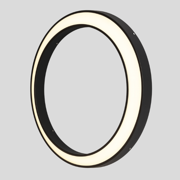 Ovali Halo Wall Sconce – LED Modern Outdoor Indoor Black Circle Decorative Lighting Waterproof