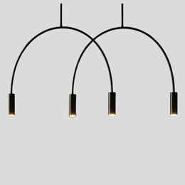 Curvex Arc Pendant Light – Modern Black Metal Chandelier Dining Room Kitchen Island Decorative Lighting