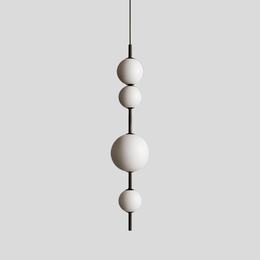 Stratos Sphere Pendant Light – Modern White Glass Ball Chandelier Black Metal Dining Room Kitchen Island