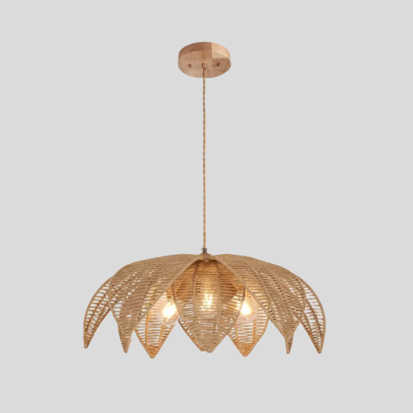 Petara Lotus Pendant Light – Gold Metal Leaf Ceiling Chandelier Living Room Bedroom Decorative Lighting
