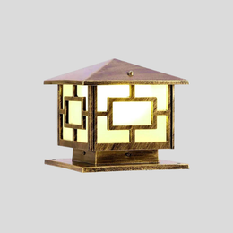 Kiato Pagoda Pillar Light – Outdoor Post Cap Lamp Bronze Decorative Lighting Asian Garden Pier Mount