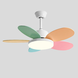 Petali Bloom Ceiling Fan – LED Light Modern Colorful Blade Kids Bedroom Living Room Nursery Decorative