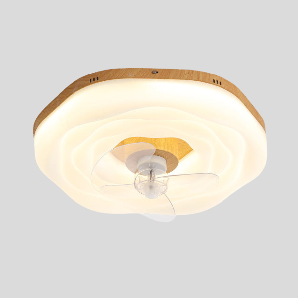 Ripley Wave Ceiling Fan Light – LED Flush Mount Modern Bedroom Living Room Lighting Fixture