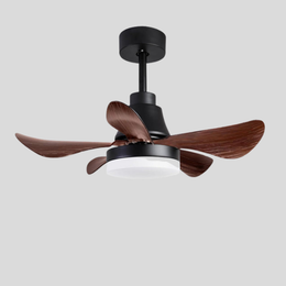 Corvain Wave Ceiling Fan – LED Light Modern Black Wood Blade Bedroom Living Room Decorative Lighting