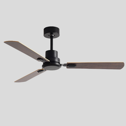 Corvex Blade Ceiling Fan – Modern Black Wood 3 Blade Industrial Flush Mount Living Room Bedroom