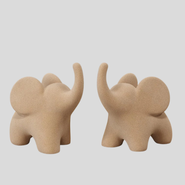 Thumbiko Elephant Figurines – Modern Abstract Sculpture Home Decor Accent Living Room Bedroom Office